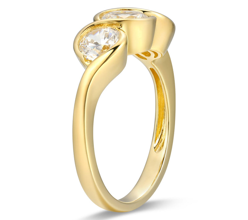 Sterling Silver 1.50 cttw Moissanite 3-Stone Ring — View 3