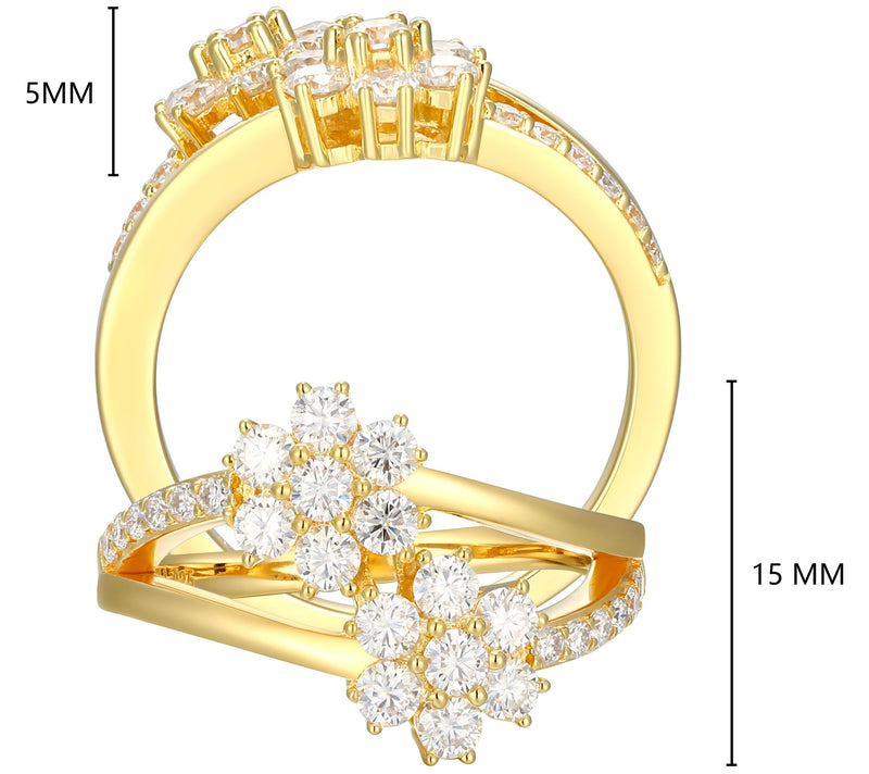 Sterling Silver 0.85 cttw Moissanite Floral Ring — View 5