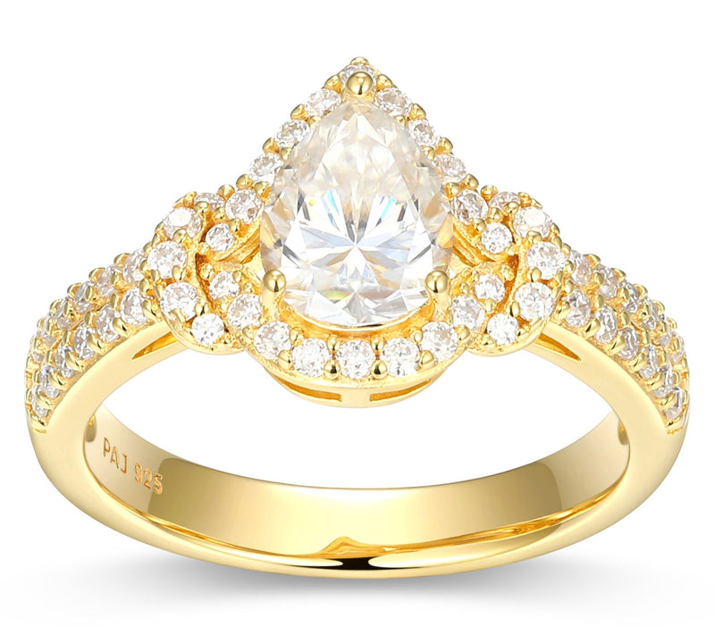 Sterling Silver 1.25 cttw Moissanite Pear Ring — View 10