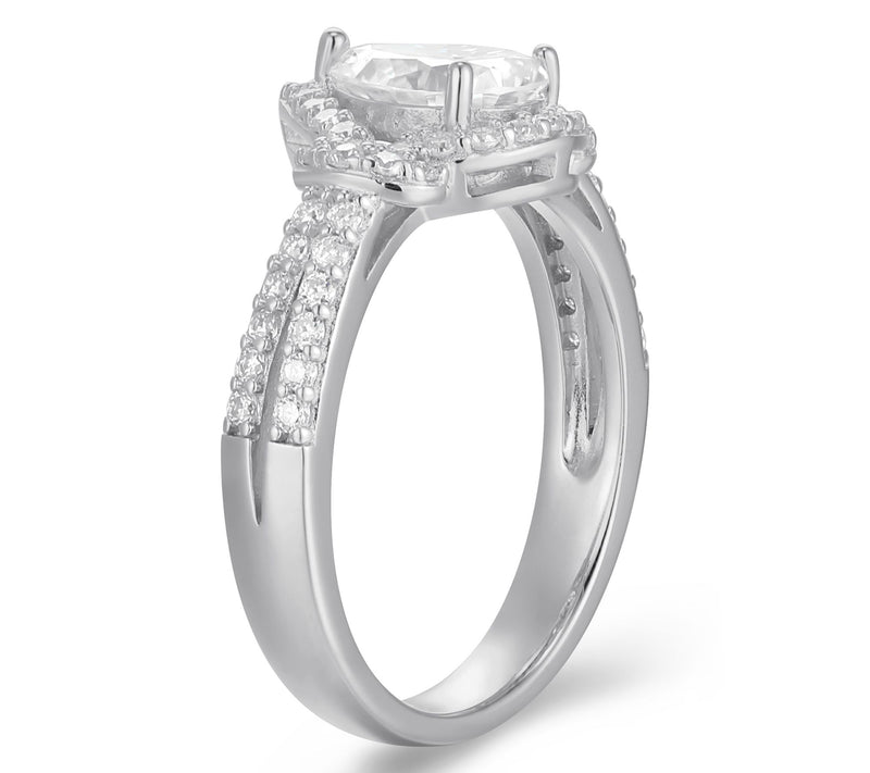 Sterling Silver 1.25 cttw Moissanite Pear Ring — View 4