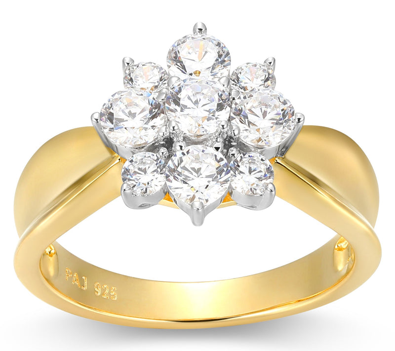 Sterling Silver 0.90 cttw Moissanite Flower Ring — Main view