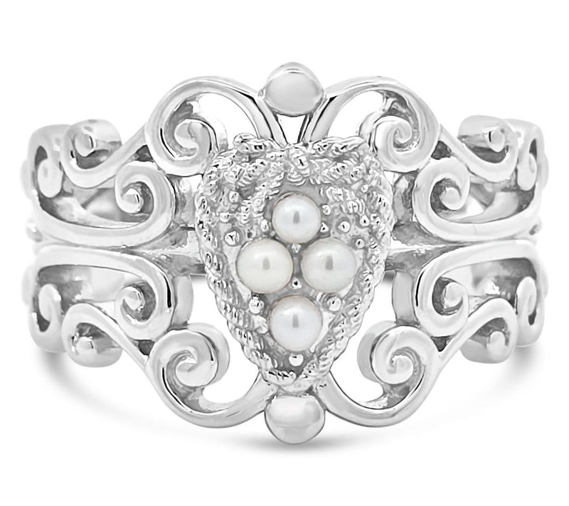 Goddaughters Sterling Silver Love Knot CulturedPearl Ring — Main view