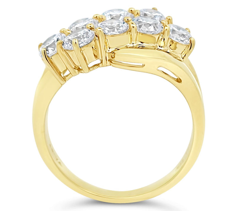 Ariva 18K Gold Clad Diamonique Malibu Ring — View 3