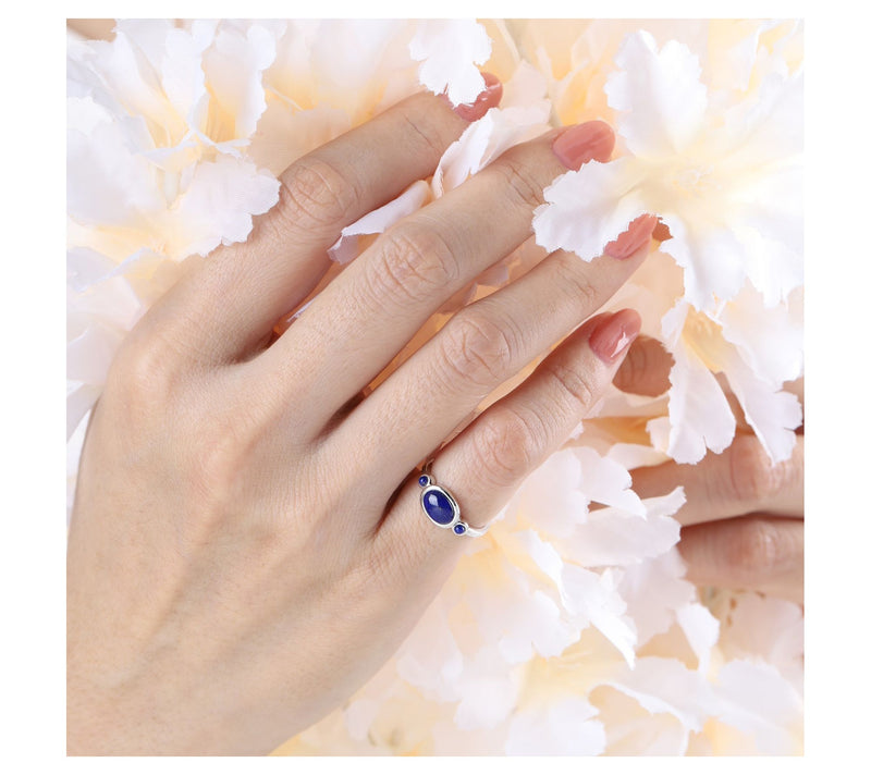 Ariva Sterling Silver Lapis Capri Ring — View 5