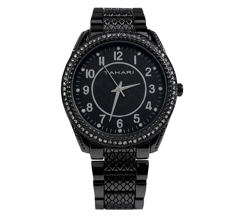 Tahari Women's Gunmetal Crystal Statement Watch — Main view