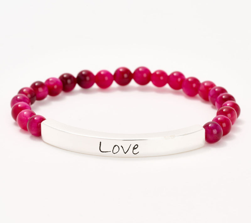Christian James by Scott Grimes Sterling Silver Mantra Stretch Bracelet — Main view