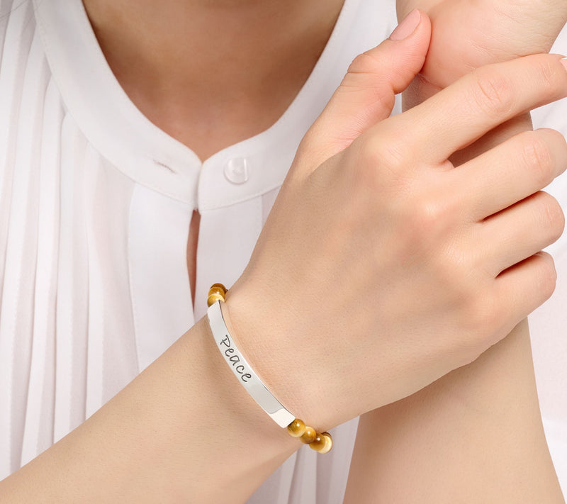 Christian James by Scott Grimes Sterling Silver Mantra Stretch Bracelet — View 5