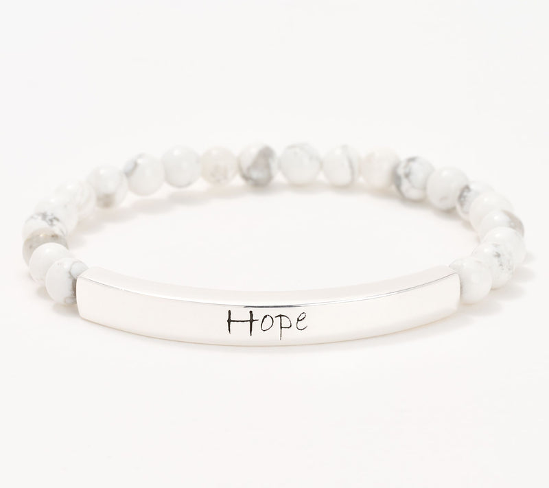 Christian James by Scott Grimes Sterling Silver Mantra Stretch Bracelet — View 8