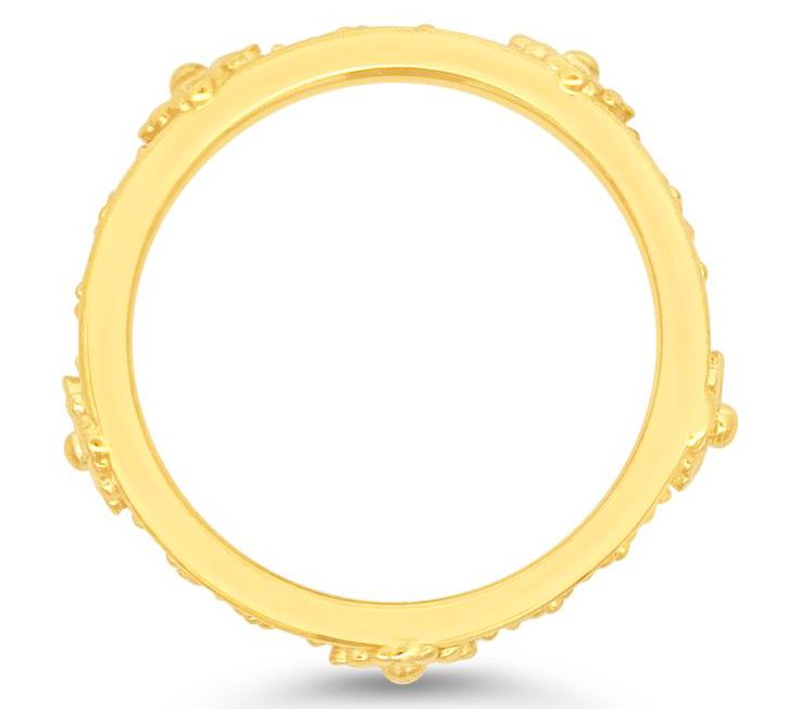 Dallas Prince 14K Gold Clad Marcasite Floral Eternity Ring — View 3