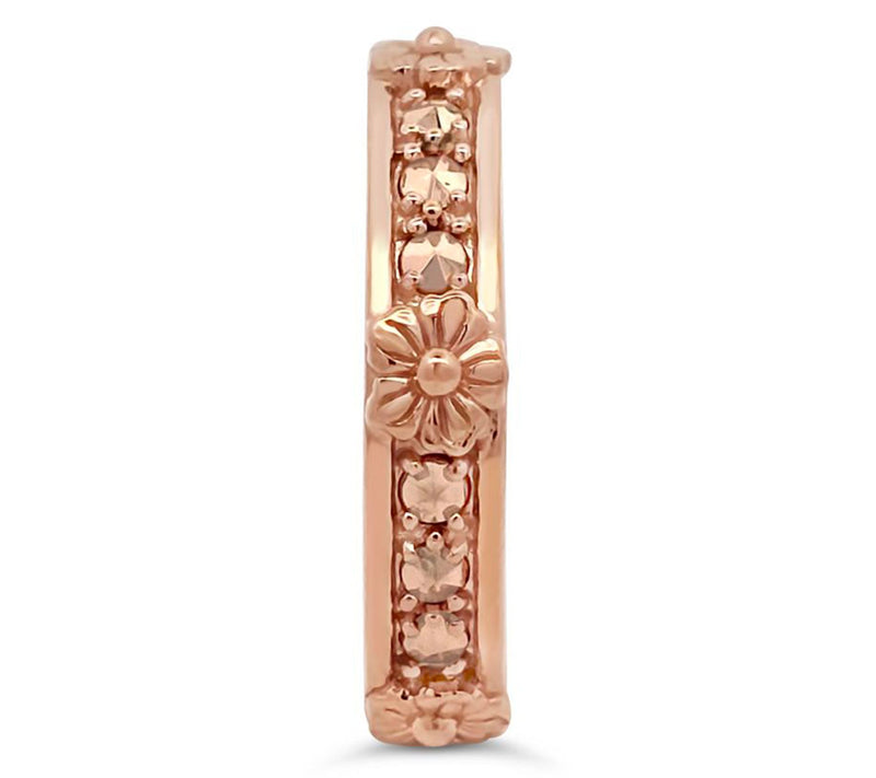 Dallas Prince 14K Gold Clad Marcasite Floral Eternity Ring — View 4
