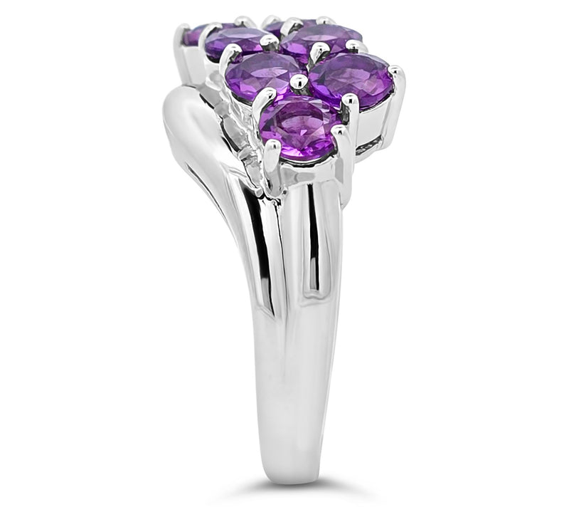 Ariva Sterling Silver Amethyst Malibu Ring — View 4