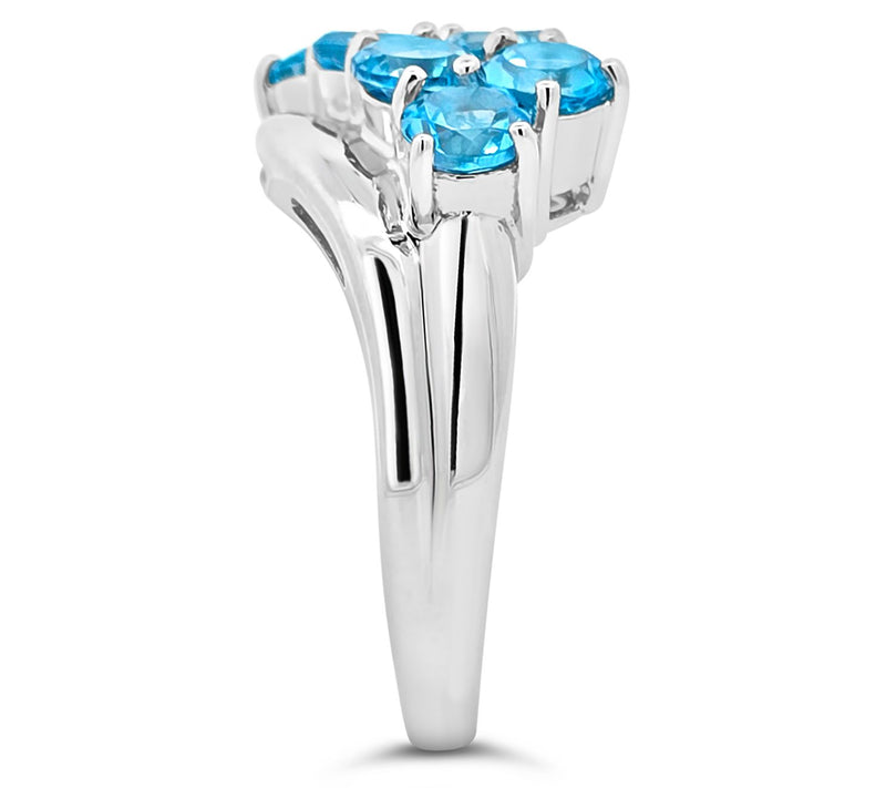 Ariva Sterling Silver Swiss Blue Topaz Malibu Ring — View 4
