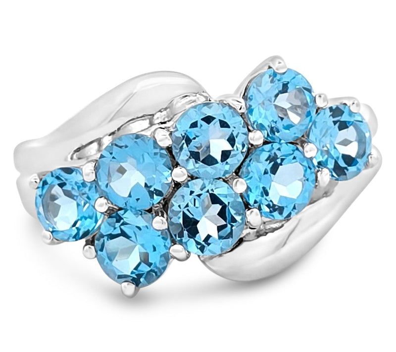 Ariva Sterling Silver Swiss Blue Topaz Malibu Ring — Main view