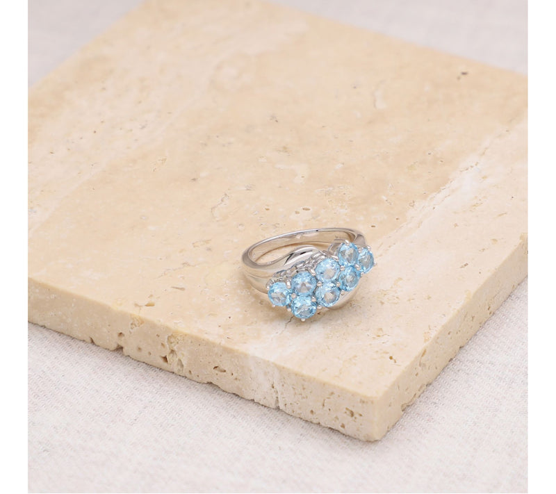 Ariva Sterling Silver Swiss Blue Topaz Malibu Ring — View 5