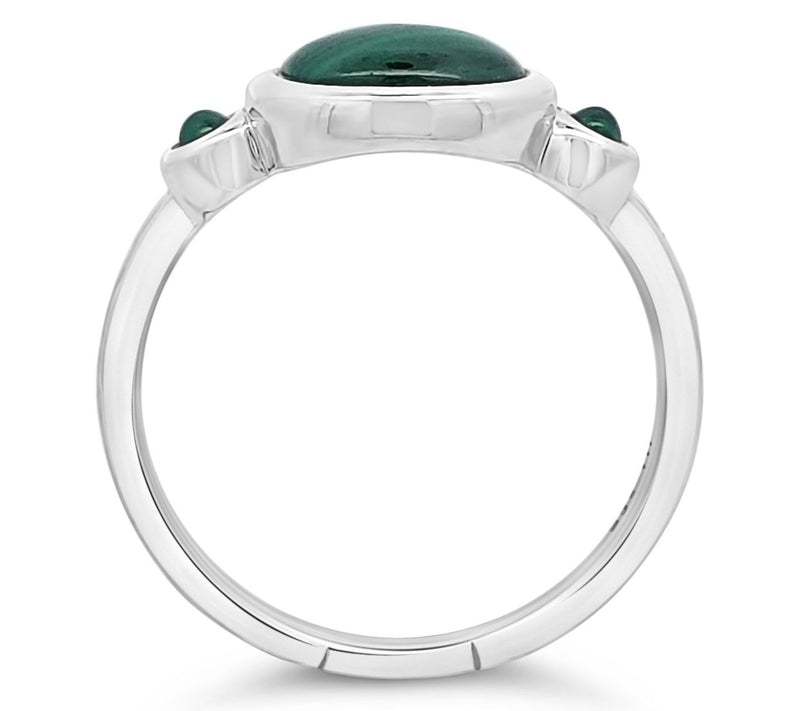 Ariva Sterling Silver Malachite Capri Ring — View 2