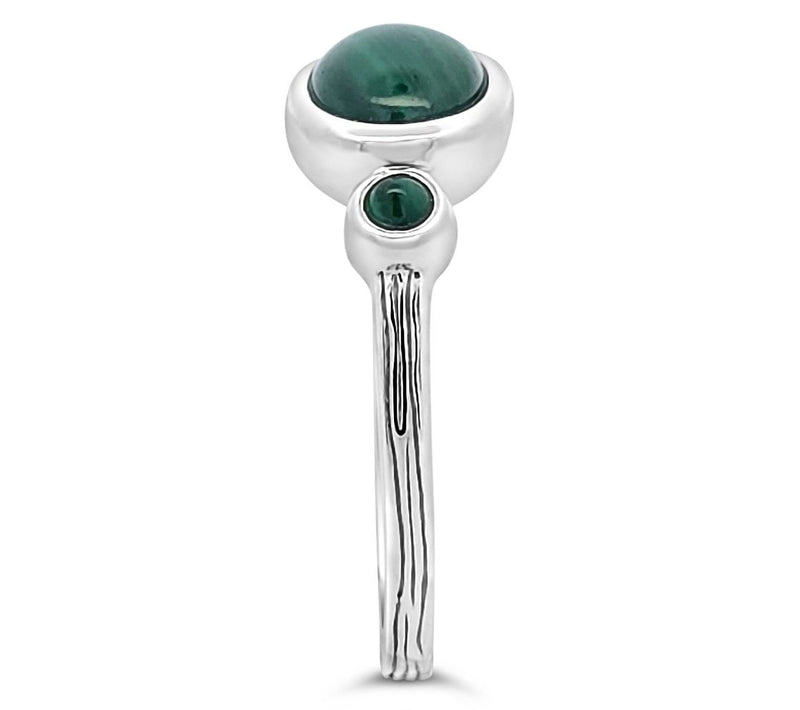 Ariva Sterling Silver Malachite Capri Ring — View 3