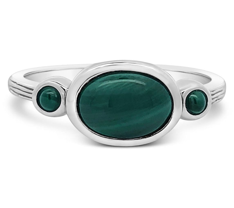 Ariva Sterling Silver Malachite Capri Ring — Main view