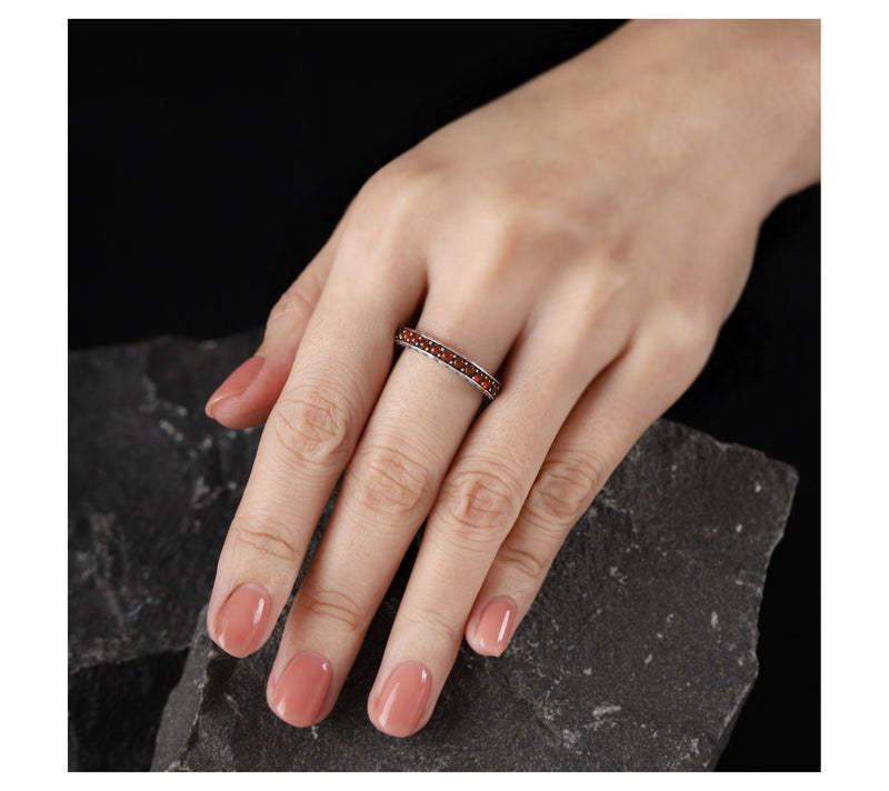 Tiffany Kay Studio Sterling Purl Knit GemstoneEternity Ring — View 7