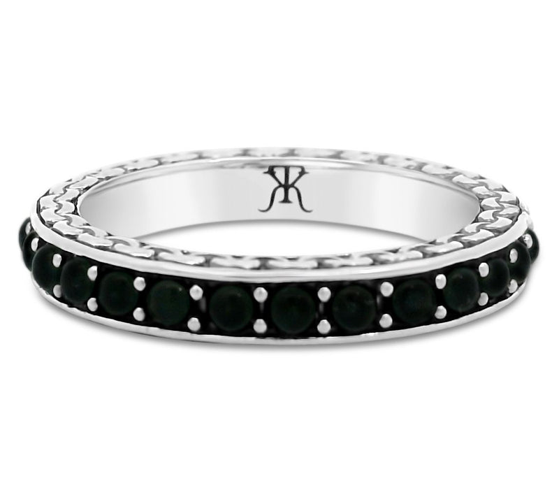 Tiffany Kay Studio Sterling Purl Knit GemstoneEternity Ring — View 3