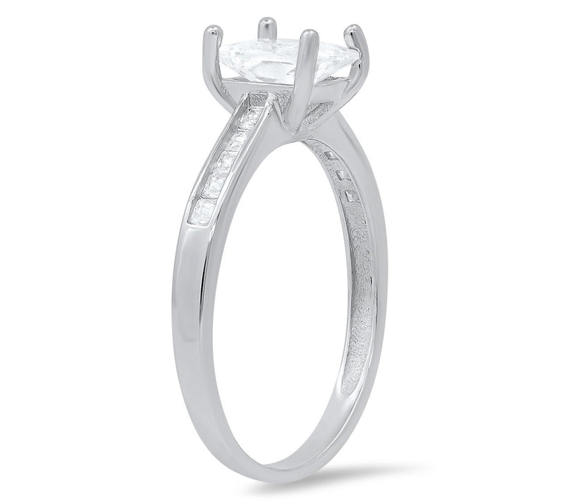 Diamonique 1.35 cttw Princess Cut Ring, Sterling Silver — View 2