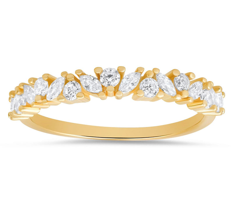 Diamonique Marquise Cut Band Ring, Sterling Silver — View 6