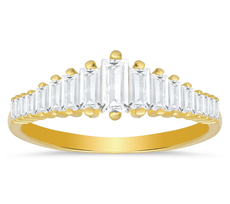 Diamonique Art Deco Baguette Cut Ring, SterlingSilver — View 6