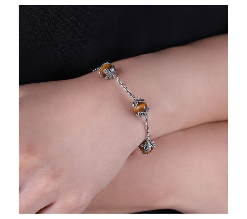 Tiffany Kay Studio Sterling Silver Tiger's EyeBead Bracelet — View 4