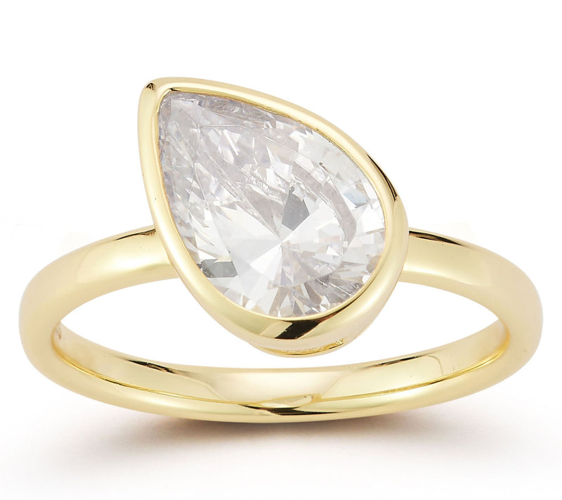 Rachel Zoe Pear Cut Solitaire Ring, Sterling — View 5