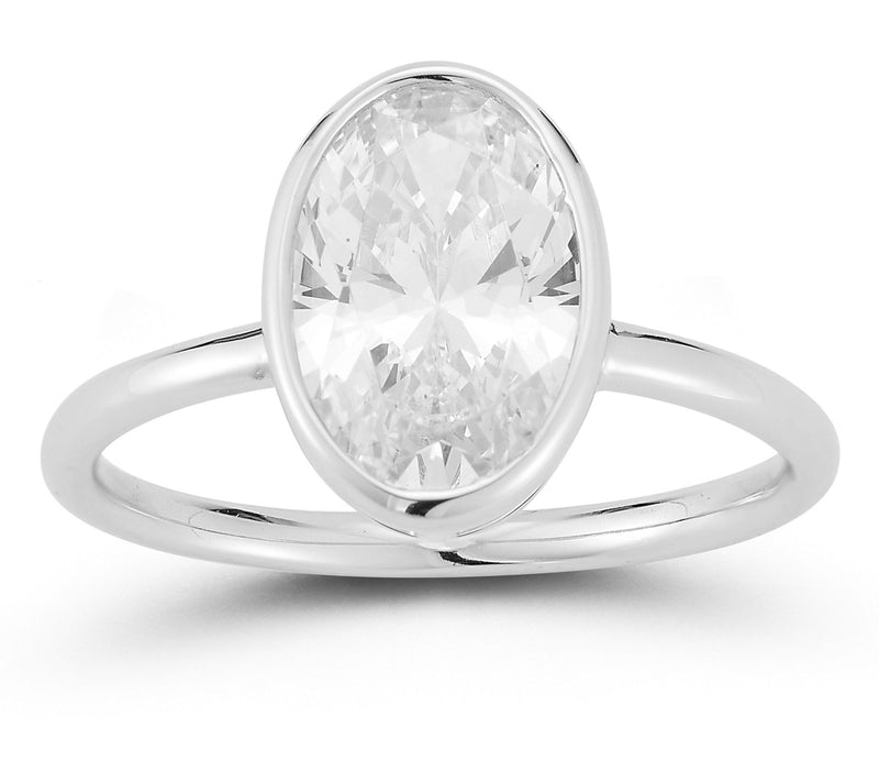 Rachel Zoe Oval Cut Solitaire Ring, Sterling — Main view