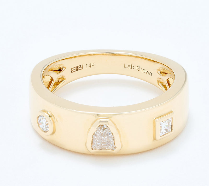 Effy Lab Grown Diamond Panther Cut Band Ring, 14K Gold — View 9