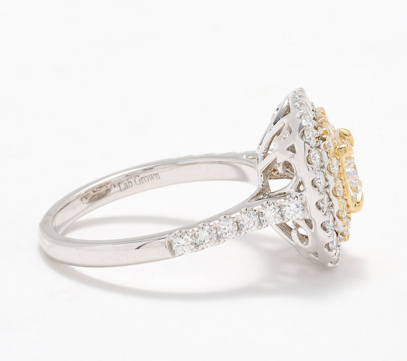 Effy Lab Grown Diamond Two Tone Bridal Ring, 14K Gold — View 3