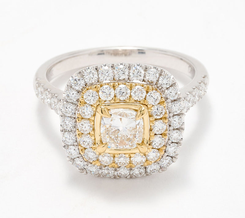 Effy Lab Grown Diamond Two Tone Bridal Ring, 14K Gold — Main view