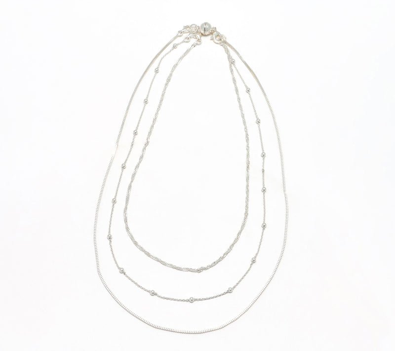 UltraFine 950 Silver Set of 3 Necklaces with Magnet Clasp — View 5