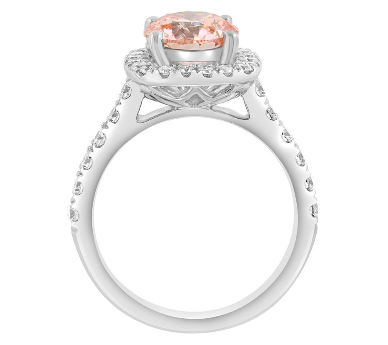 Effy Lab Grown Pink & White Diamond Ring, 14K White Gold — View 2