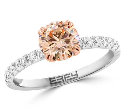 Effy Lab Grown Pink & White Diamond Ring, 14K Gold
