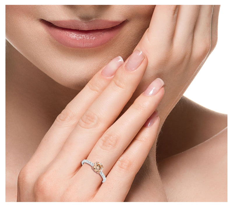Effy Lab Grown Pink & White Diamond Ring, 14K Gold — View 3