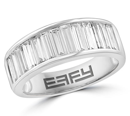 Effy Lab Grown Diamond Baguette Cut Band Ring,14K White Gold