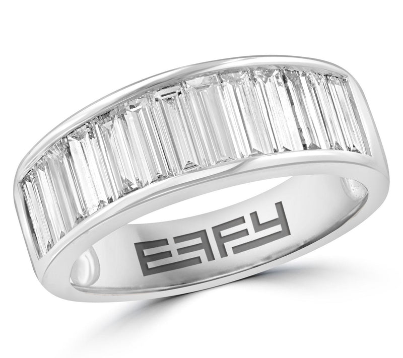 Effy Lab Grown Diamond Baguette Cut Band Ring,14K White Gold — Main view