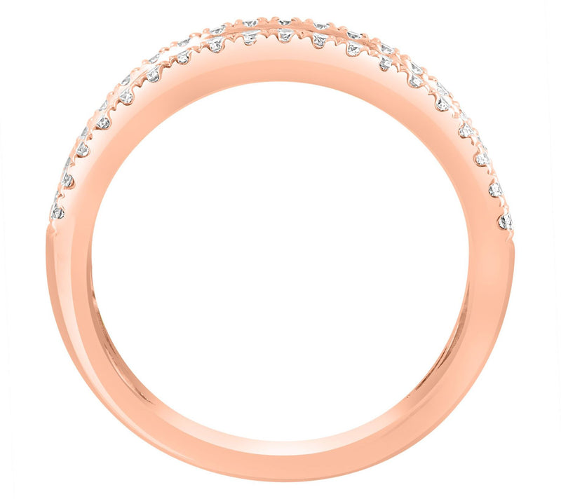 Effy Round & Baguette Cut Diamond Band Ring, 14K Rose Gold — View 2