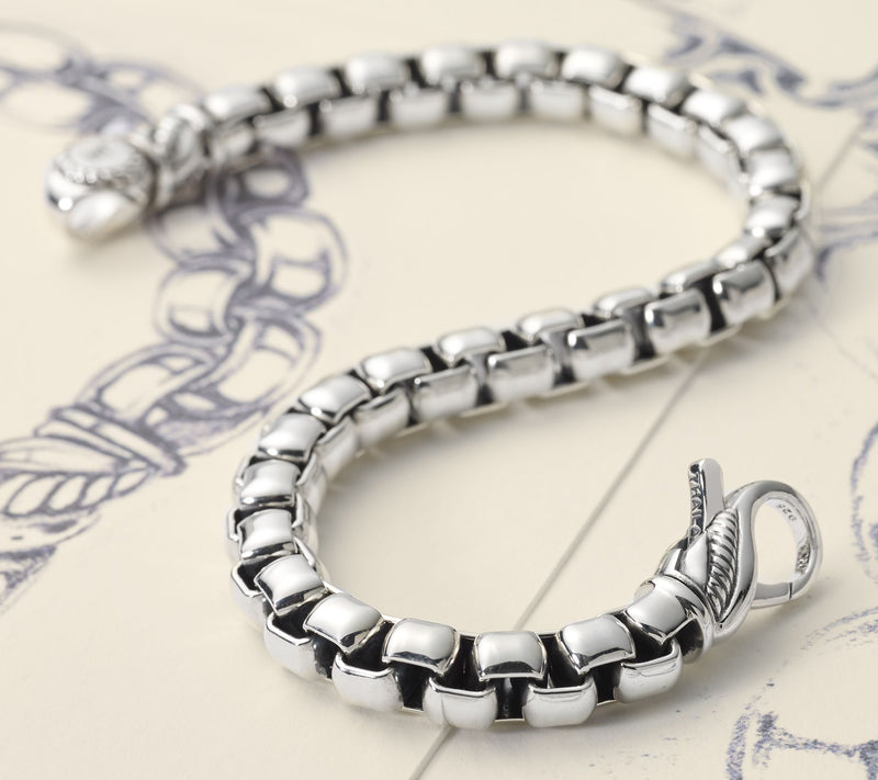 JAI Sterling Silver 7.25mm Box Chain Bracelet — View 8