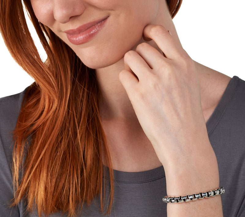 JAI Sterling Silver 7.25mm Box Chain Bracelet — View 7