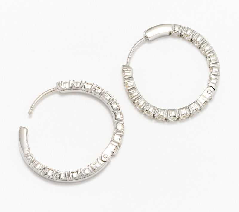 Steel by Diamonique 1" Hinged Hoop Earrings — View 2
