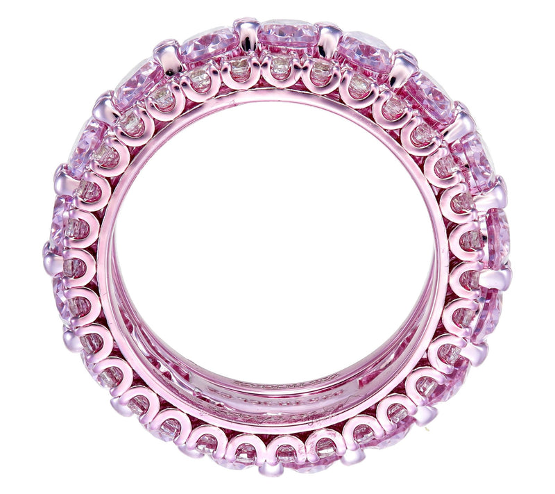 Diamonique x Jennifer Miller Pink Eternity RingSet, Sterling — View 3