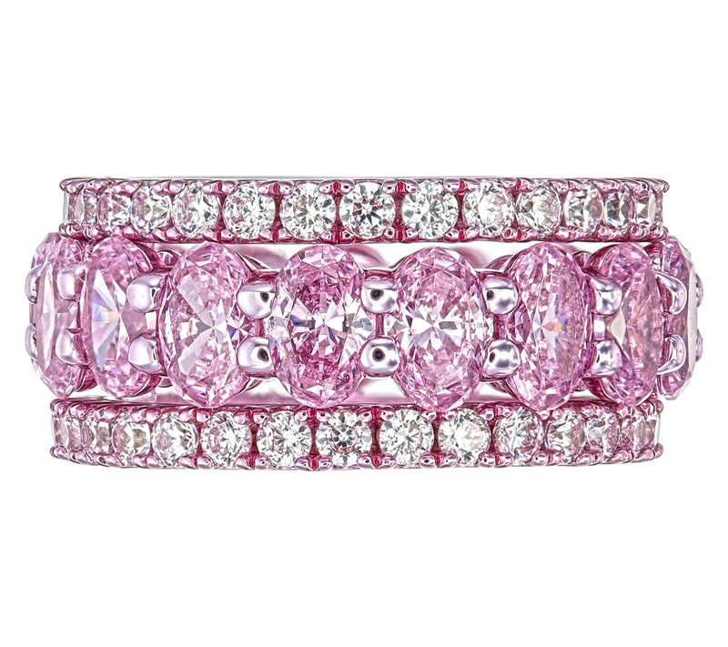 Diamonique x Jennifer Miller Pink Eternity RingSet, Sterling — View 2
