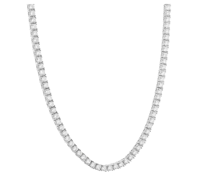 Diamonique 18" Tennis Necklace. Sterling Silver — View 6