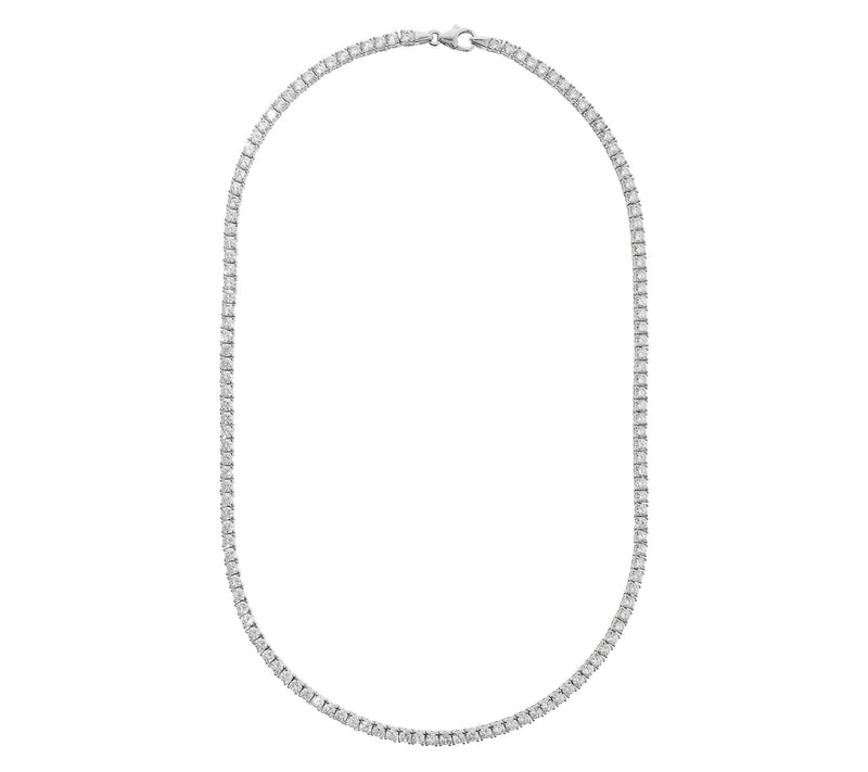 Diamonique 18" Tennis Necklace. Sterling Silver — View 2