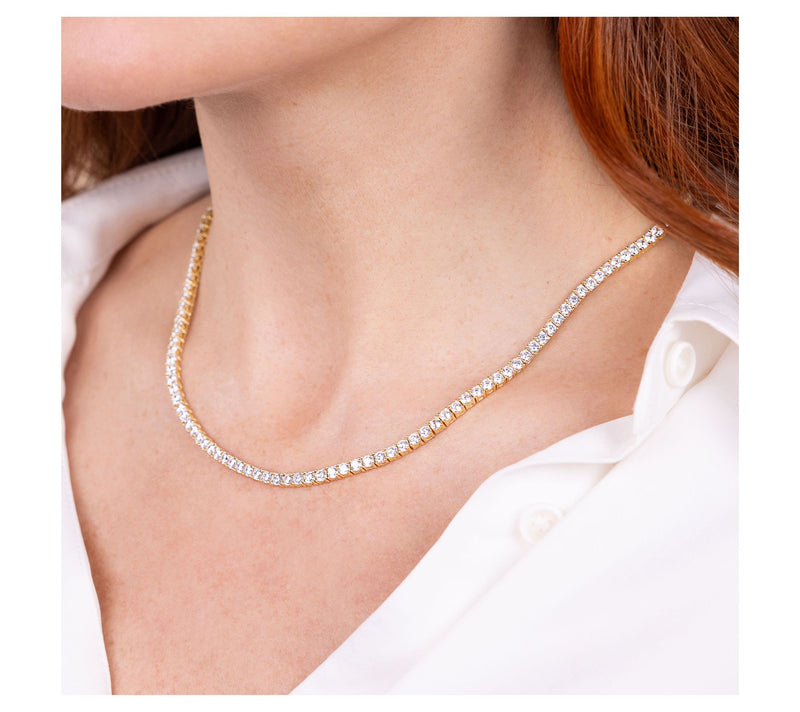 Diamonique 18" Tennis Necklace. Sterling Silver — View 3
