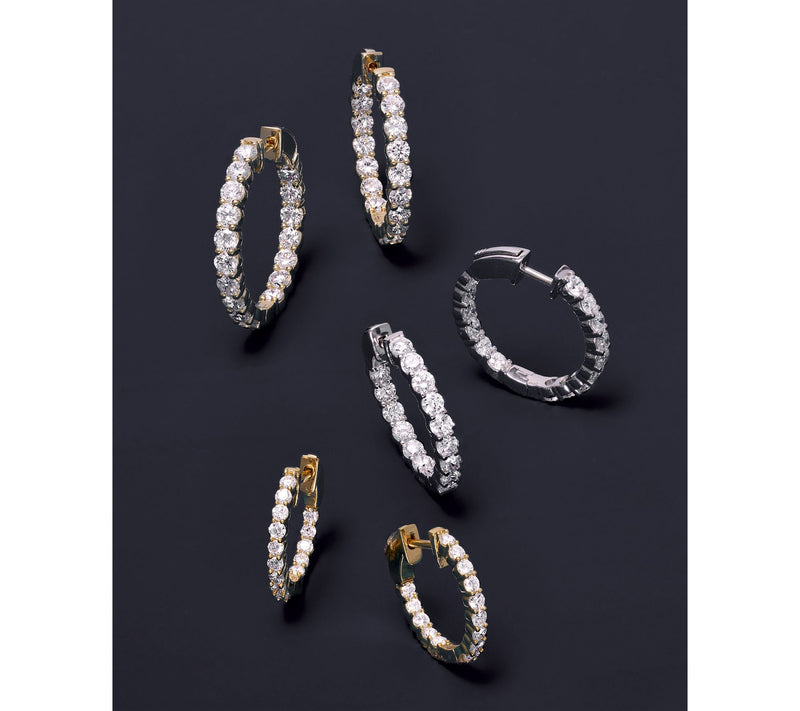 Fire Light Lab Grown Diamond 1 cttw Hoop Earrings, Sterling Silver — View 11