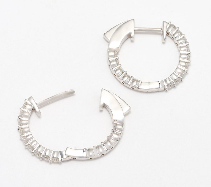 Fire Light Lab Grown Diamond 1 cttw Hoop Earrings, Sterling Silver — View 6