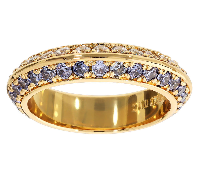 Diamonique x Bronzo Italia Band Ring, 18K GoldPlated — View 10